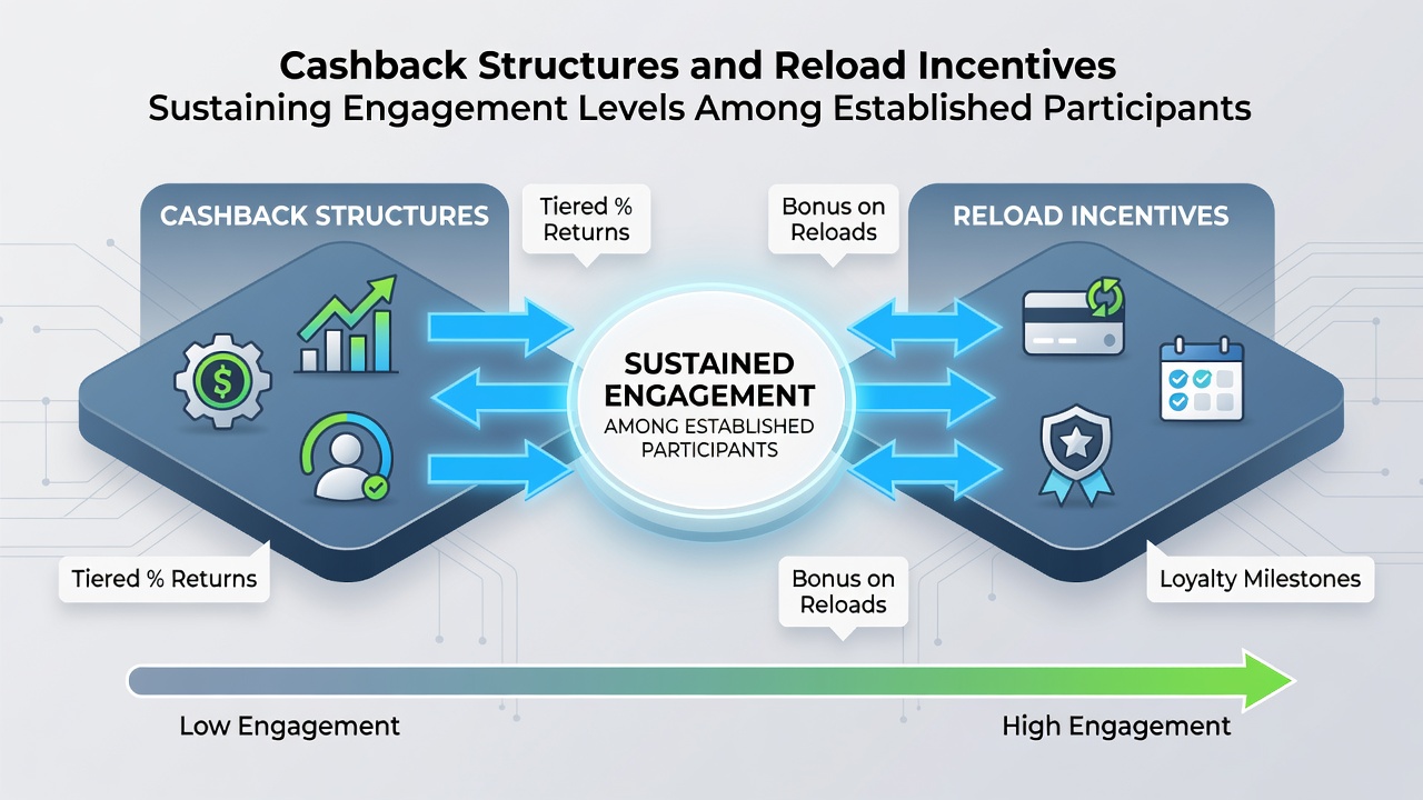 Data visualization showing engagement metrics sustained by reload incentives and cashback programs
