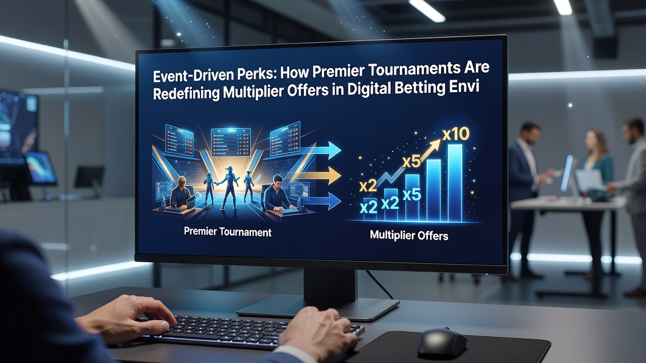 Digital interface showing accumulator boosts and multiplier offers during a premier tournament event