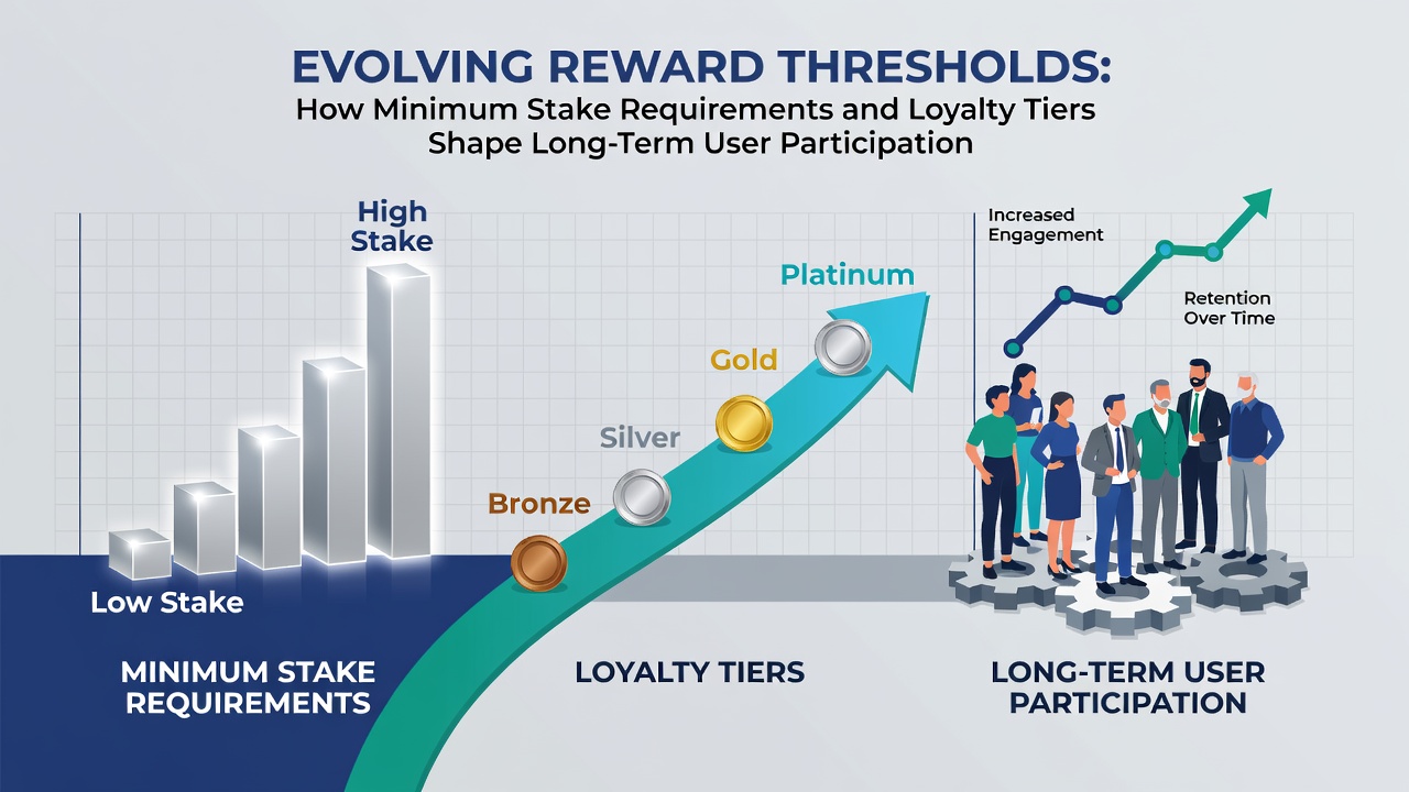 Analytics dashboard displaying loyalty tier progression and stake requirement impacts on user retention