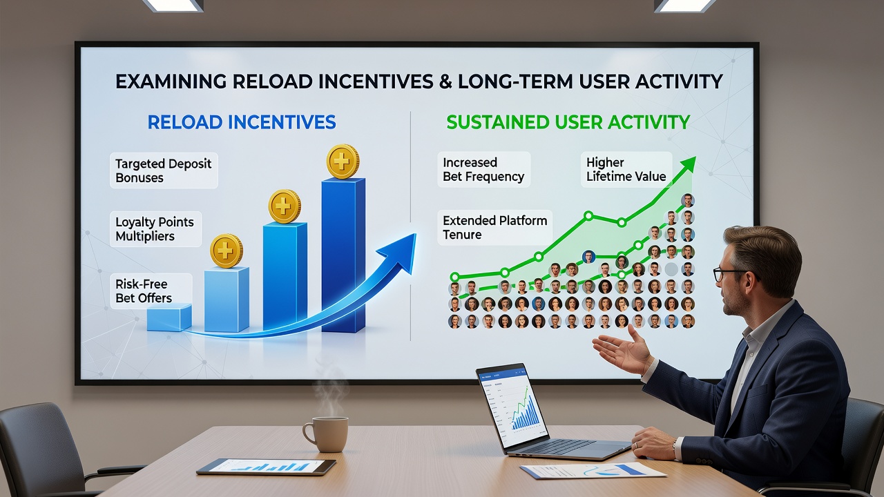 Graph showing user retention trends connected to reload bonus cycles over time