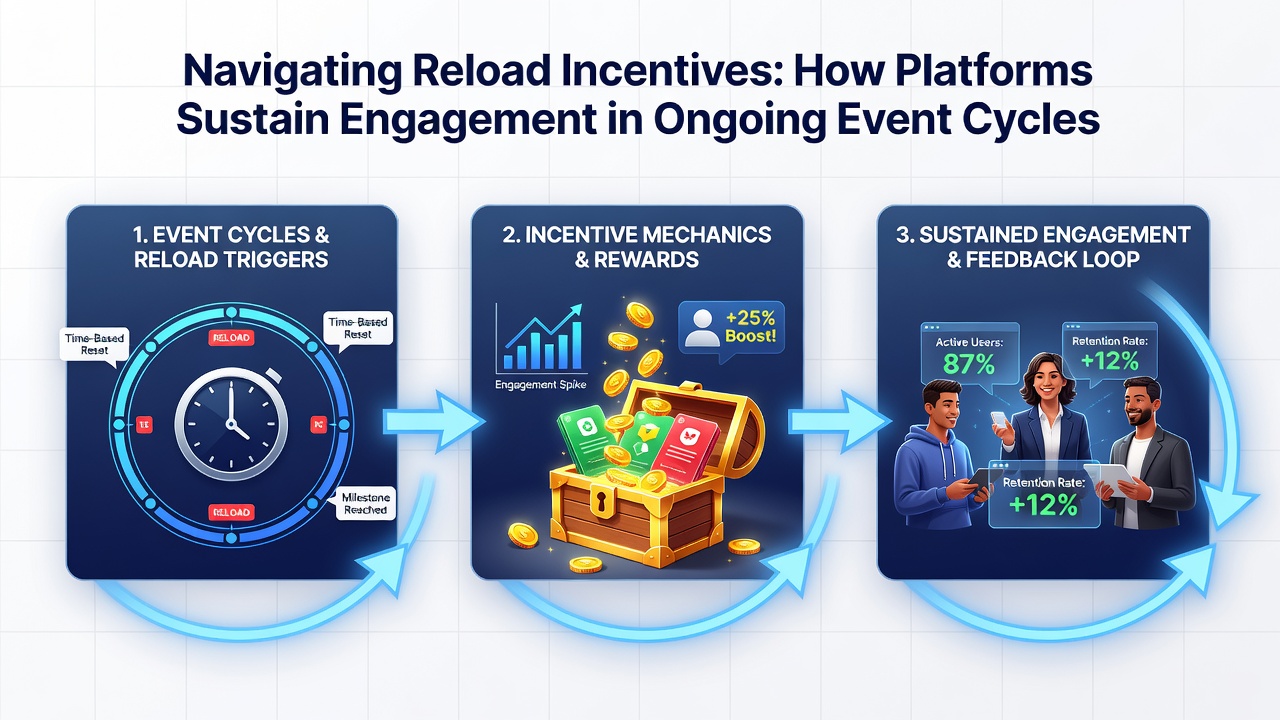 User engagement metrics on platforms showing reload incentive impact during recurring event periods