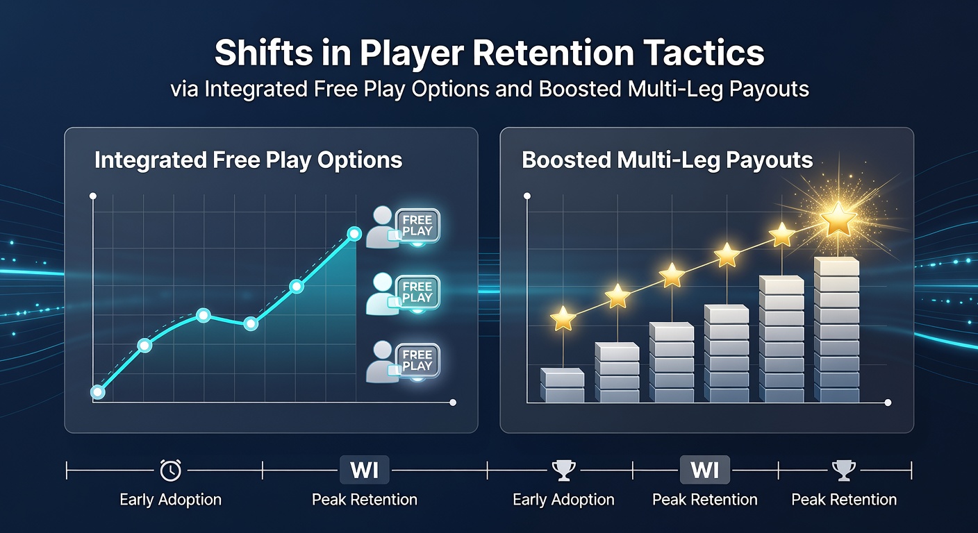 Analytics dashboard displaying retention metrics and boosted payout trends for multi-leg bets in a betting app