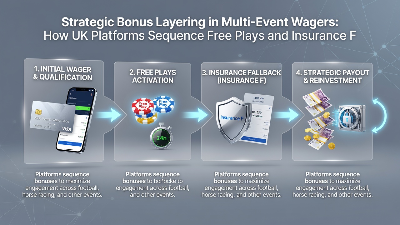 Screenshot of a mobile betting app displaying sequenced free play credits and insurance options during accumulator construction